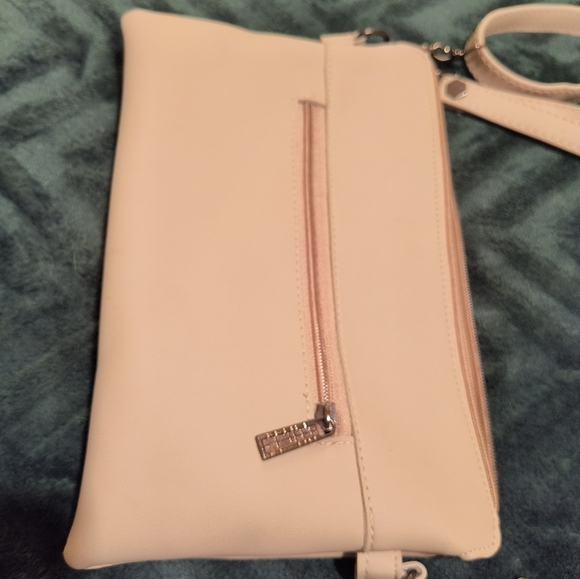 Women crossbody bag. Color Creme and sparkly. - Picture 3 of 5